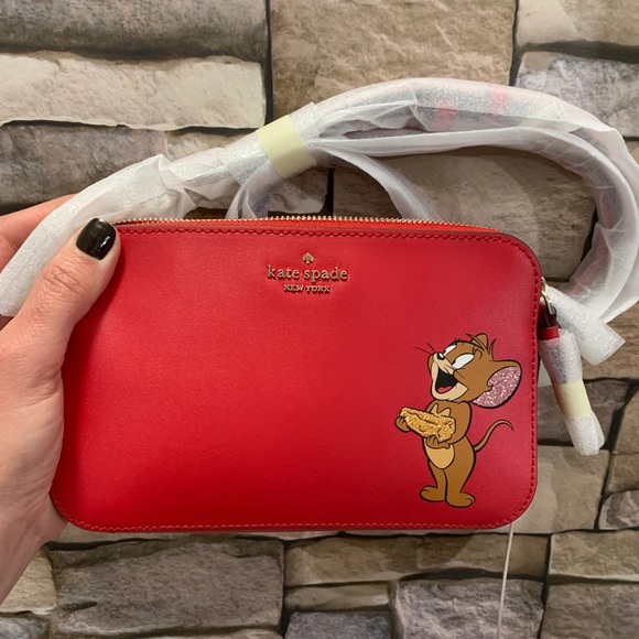 Authentic Kate Spade leather Tom & Jerry 2zip Limited Edition Cossbody - Picture 3 of 14